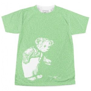 Litographs Green ‘Corduroy’ Bear Graphic‎ Ladies Short Sleeved Tee. Size Small.